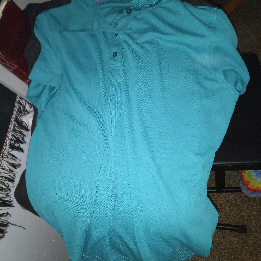 Women's blue polo tee